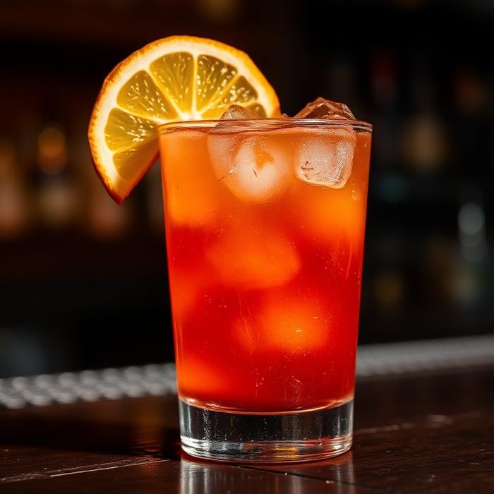 Craft cocktail with citrus garnish